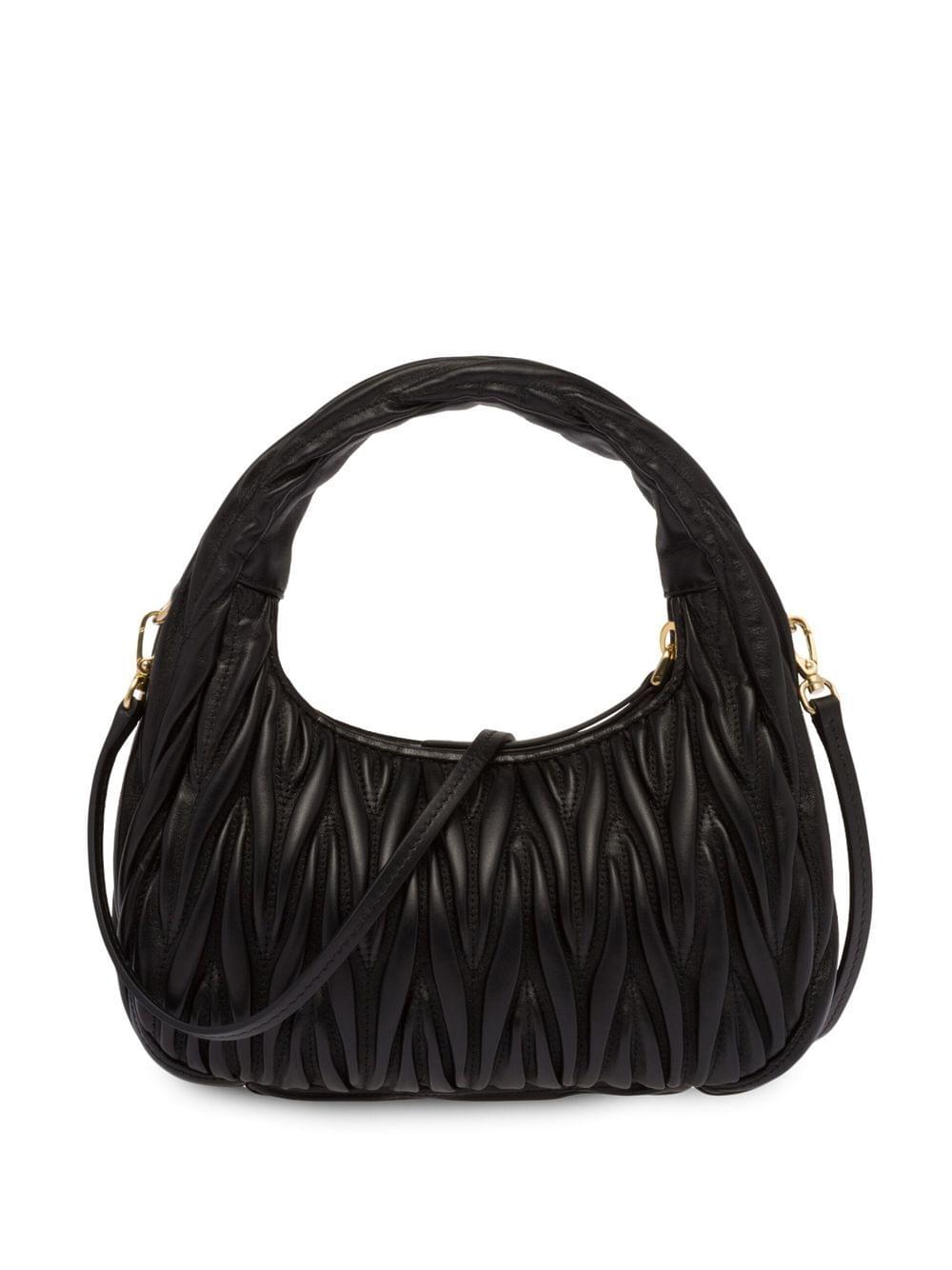 Miu Miu Women Wander Matelassé Nappa Leather Small Hobo Bag