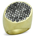 Matte Gold Brass Ring with Top Grade Crystal in Clear
