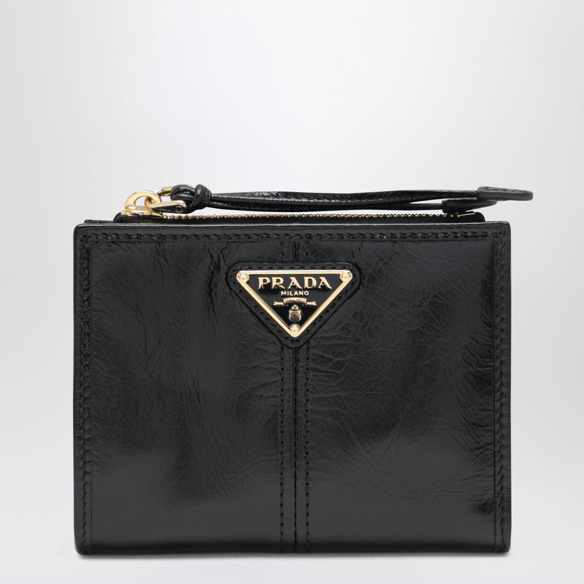 Prada Black Leather Small Wallet Women