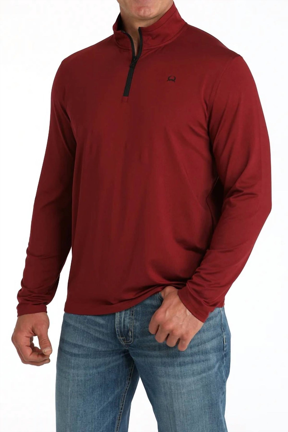 Arenaflex Quarter Zip Sweater In Burgundy