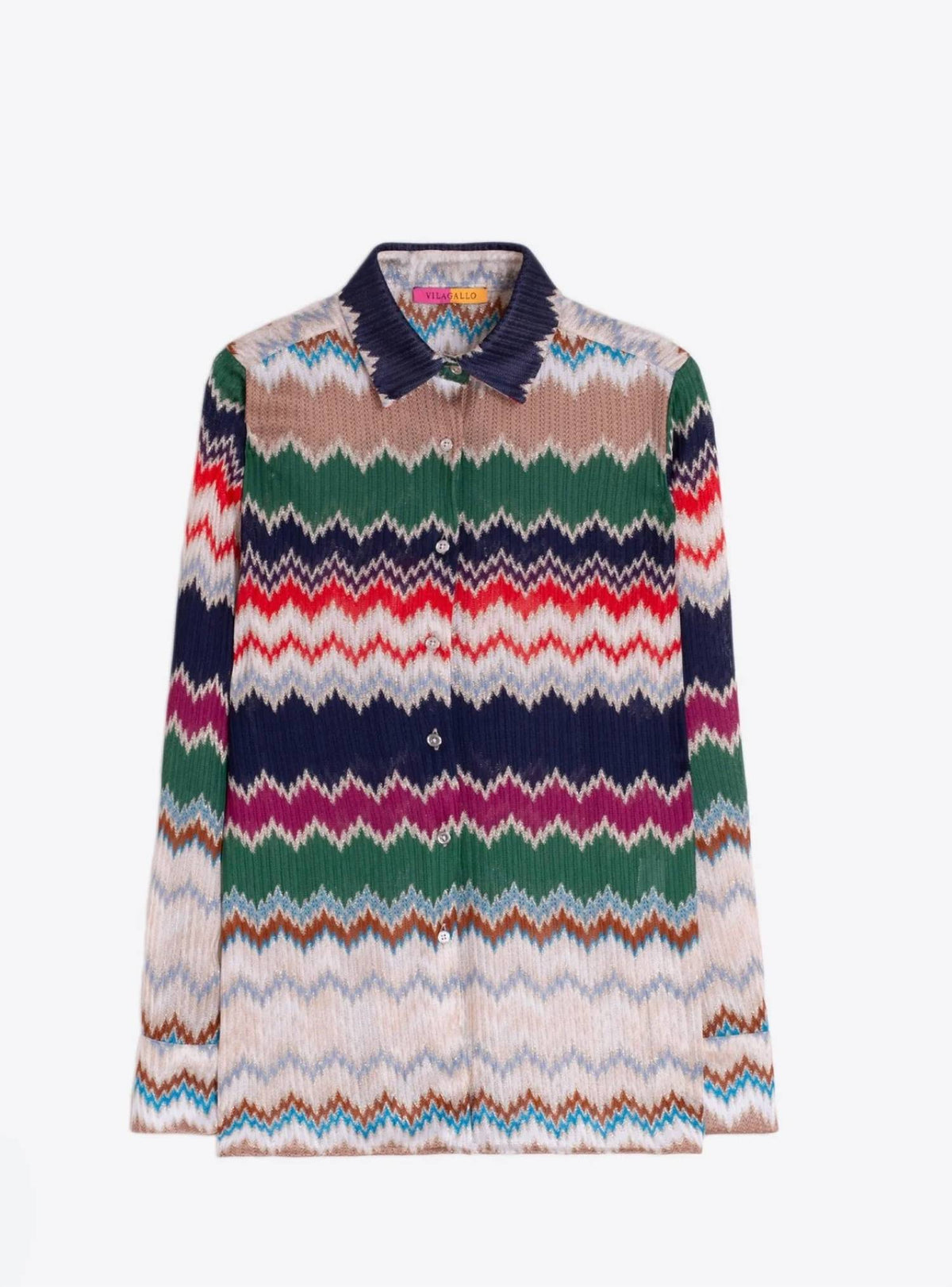 Zig Zag Knit Blouse In Multi