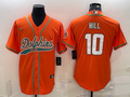 Men's Miami Dolphins Tyreek Hill #10 Orange Game jersey Joint Edition
