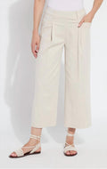 Mirabelle Pleated Wide Palazzo Pants In Oat