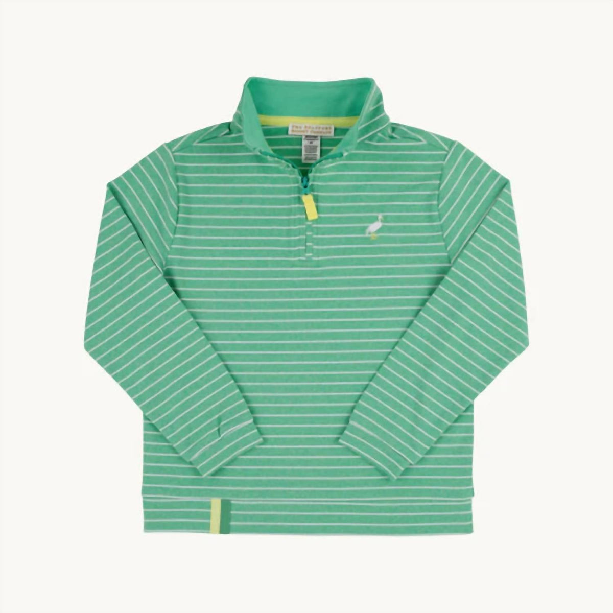 Boy's Prepletic Hayword Half Zip Sweatshirt In Gibson Island Green Stripe