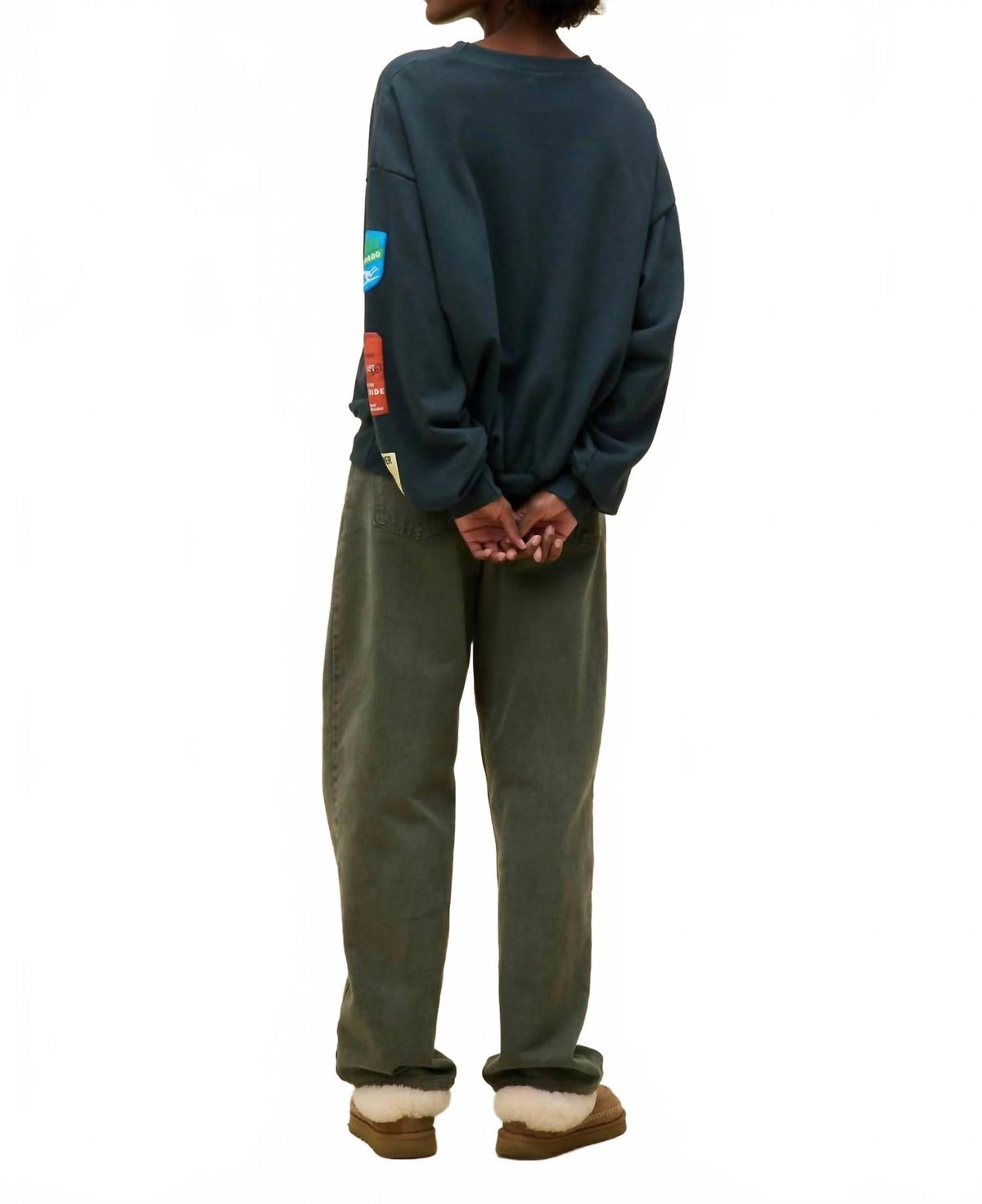 Ski Pass & Patch Oversized Sweatshirt In Green