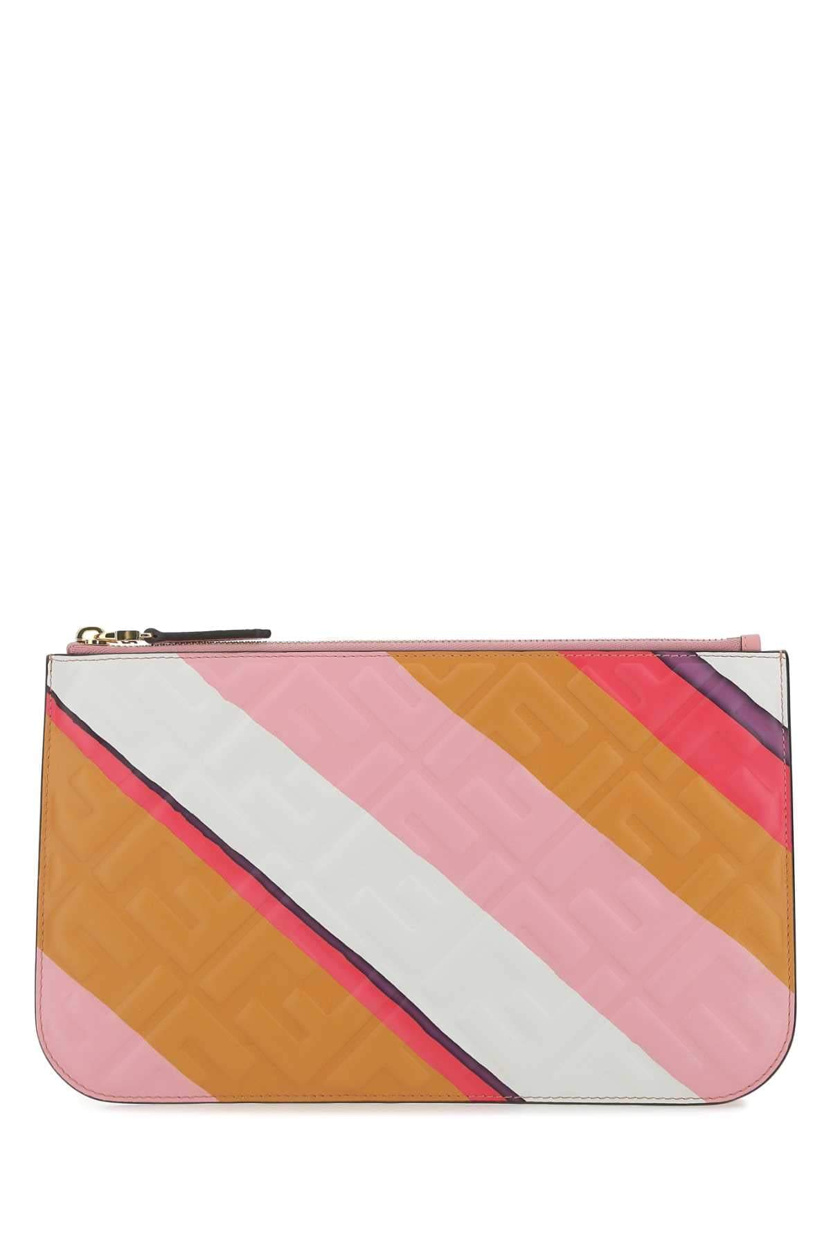 Fendi Women Multicolor Leather Clutch