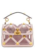Valentino Garavani Women Pastel Pink Polymeric Material And Leather Medium Roman Stud Handbag