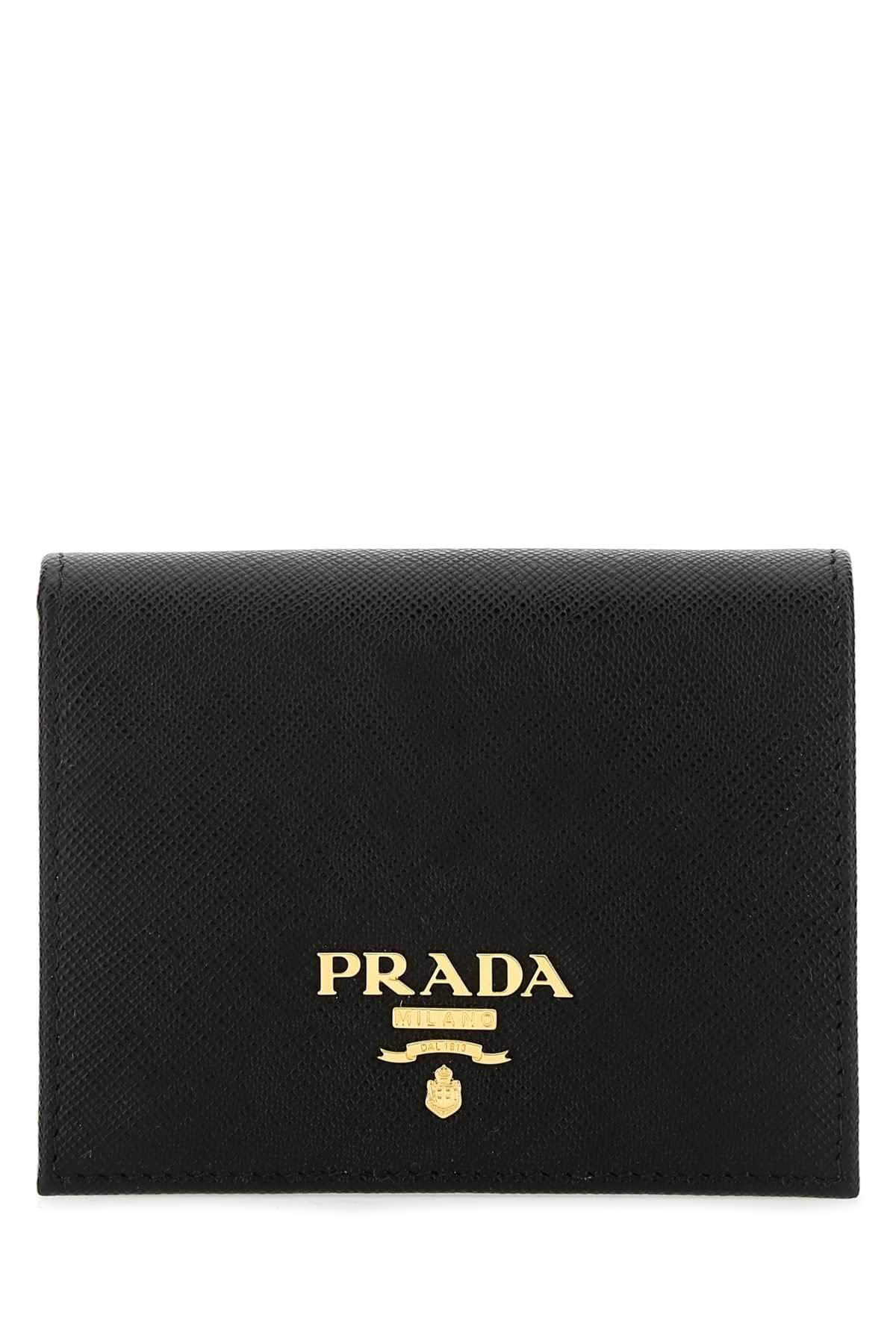 Prada Women Black Leather Wallet