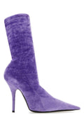 Balenciaga Women Lilac Velvet Knife Ankle Boots