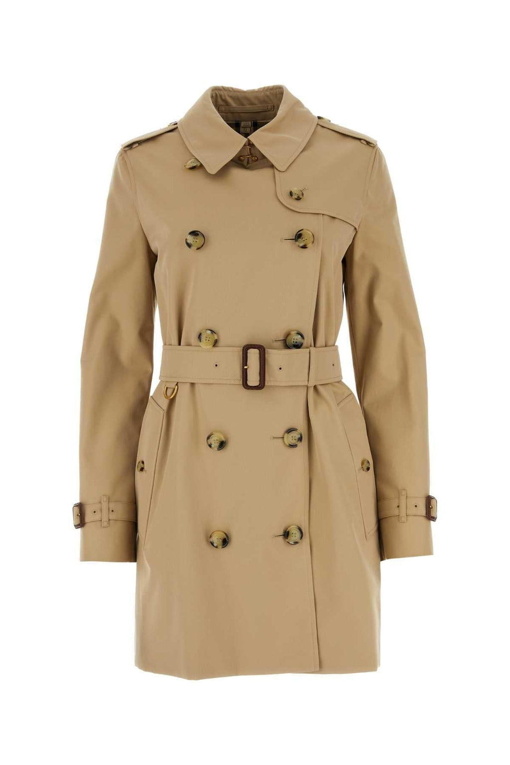 Burberry Women Beige Gabardine Trench Coat