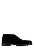 Santoni Men Black Suede Desert Slip-Ons