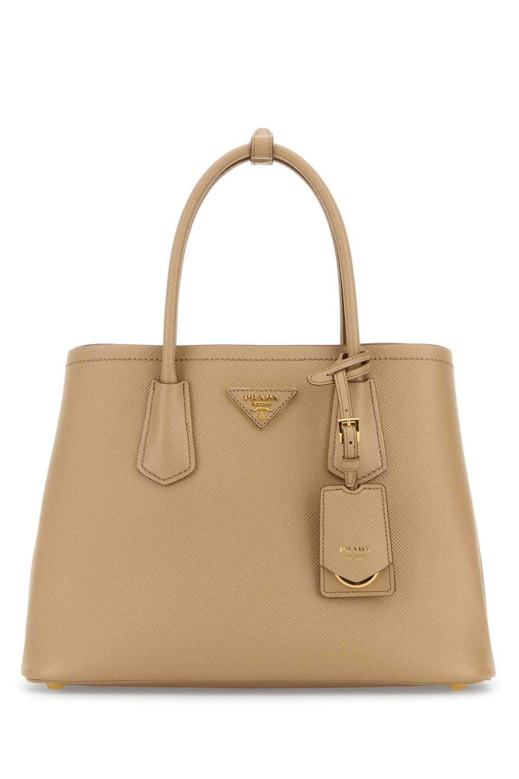 Prada Women Sand Leather Small Double Handbag