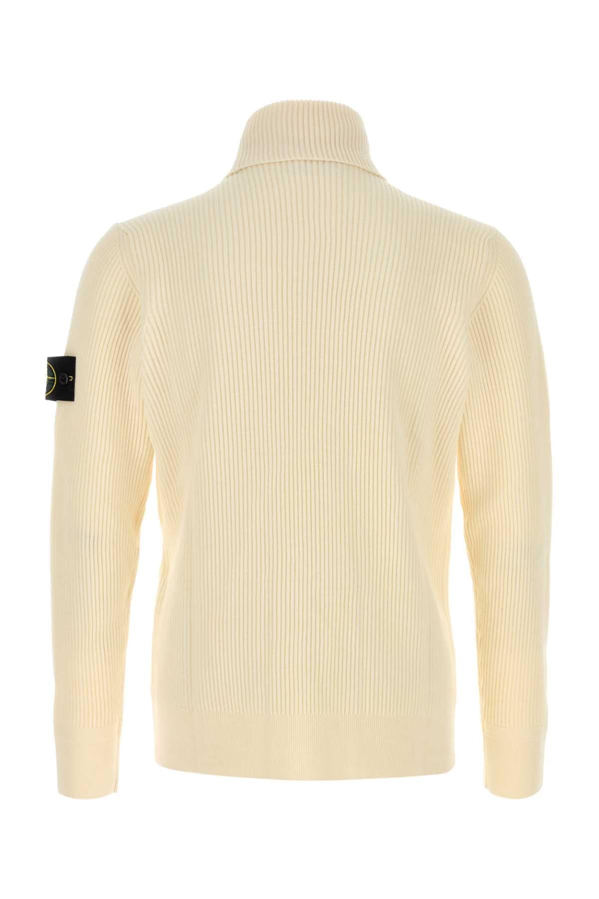 Stone Island Men Ivory Wool Sweater