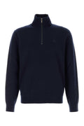 Burberry Men Dark Blu Stretch Cashmere Blend Sweater