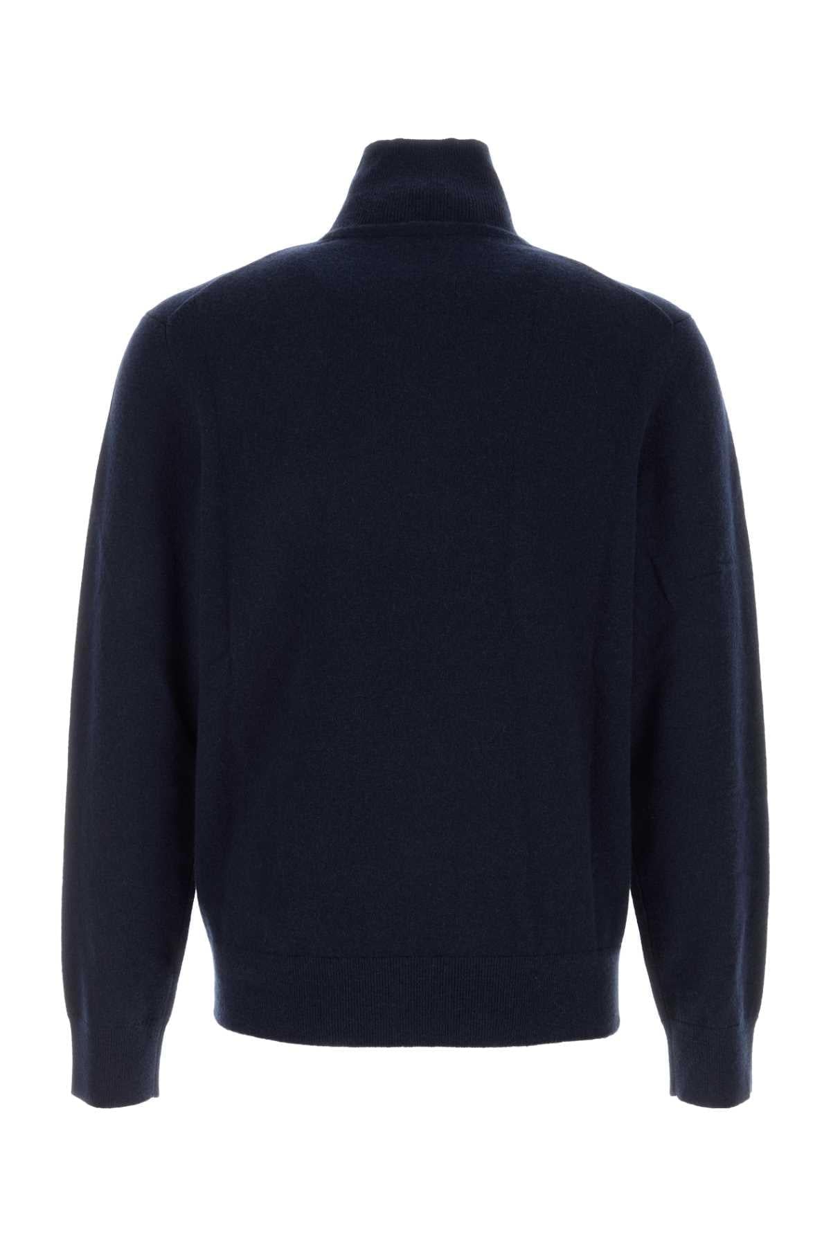 Burberry Men Dark Blu Stretch Cashmere Blend Sweater
