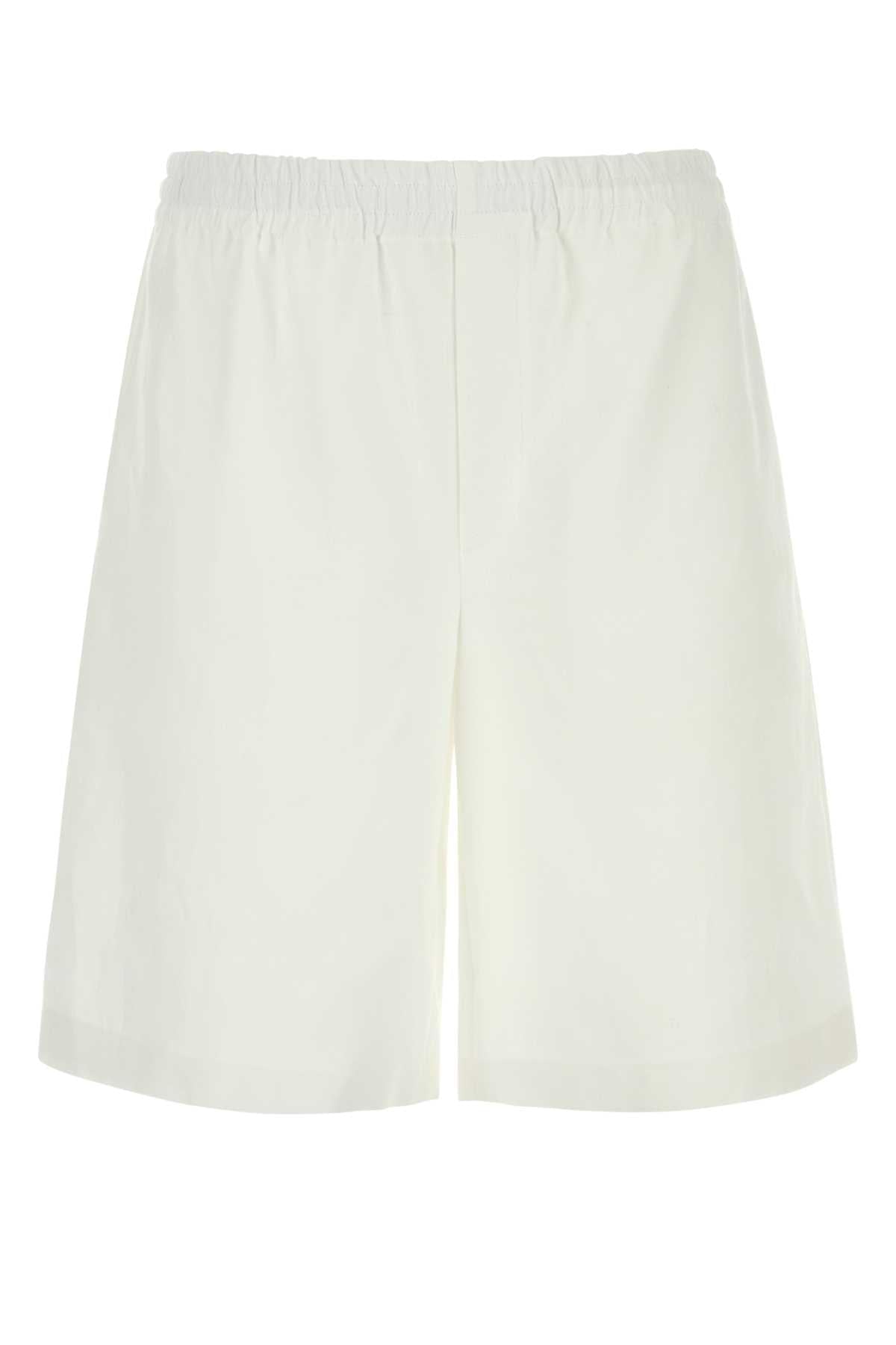 Gucci Men White Linen Bermuda Shorts
