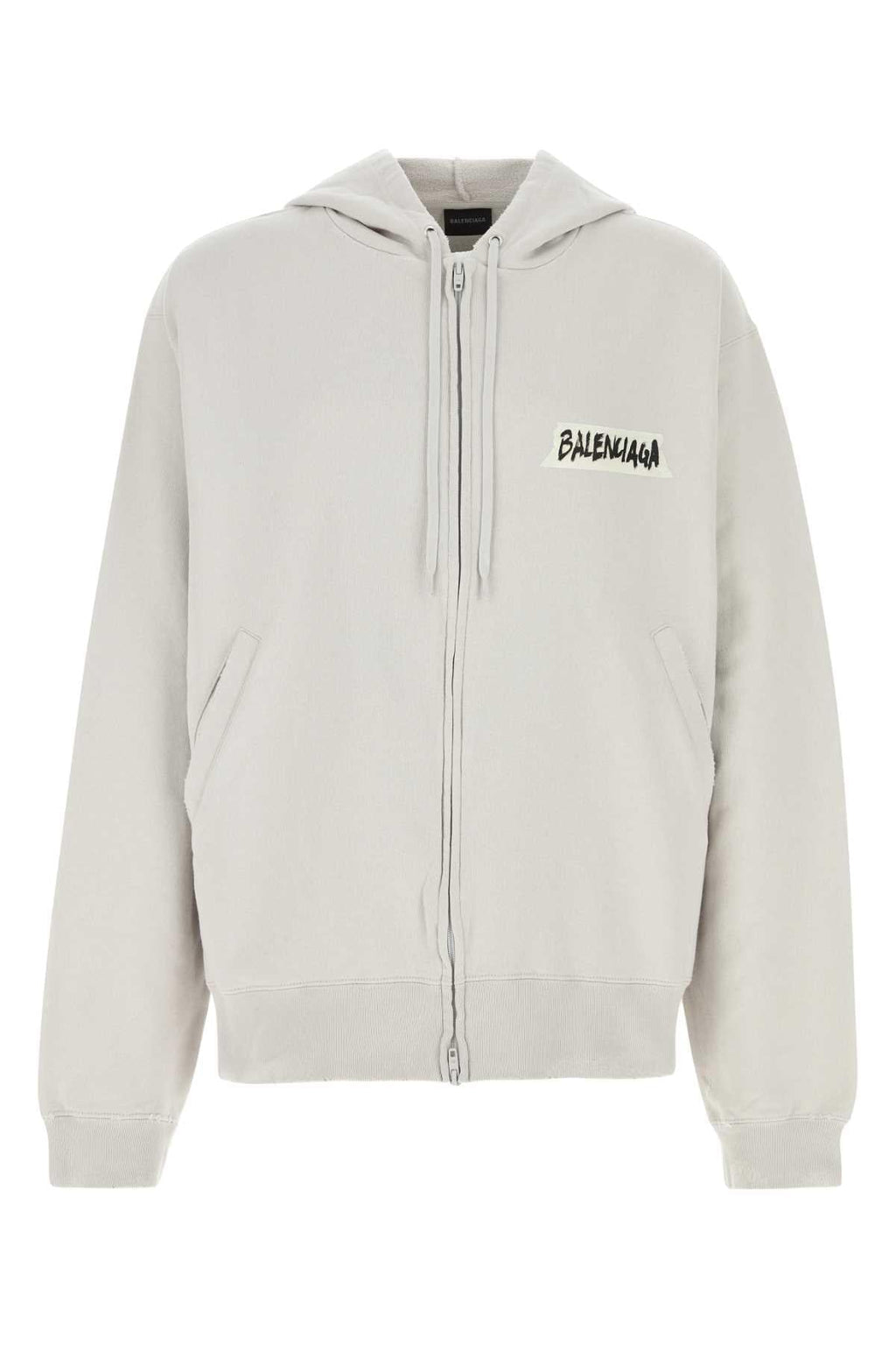 Balenciaga Men Chalk Cotton Sweatshirt