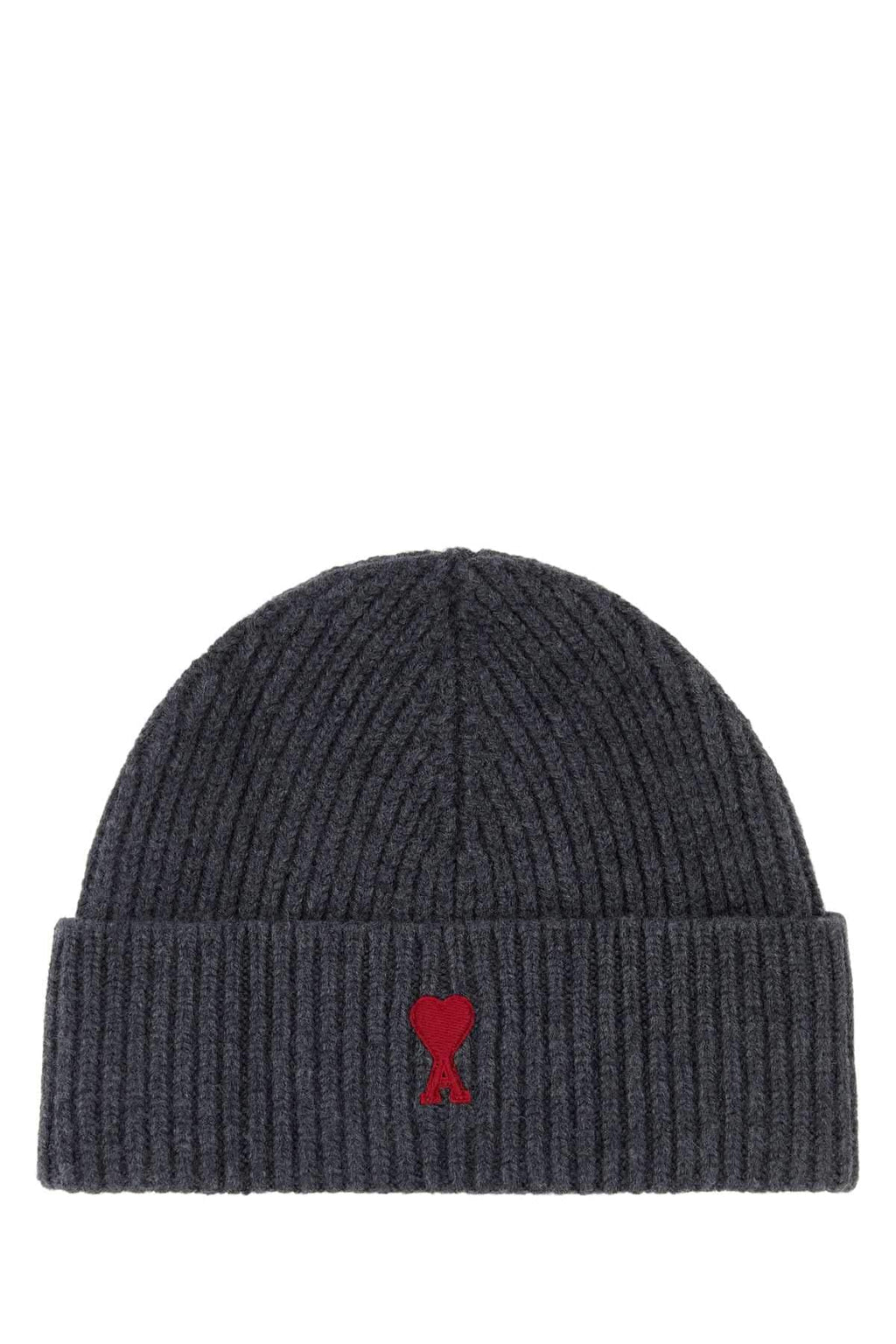 Ami Men Graphite Wool Beanie Hat