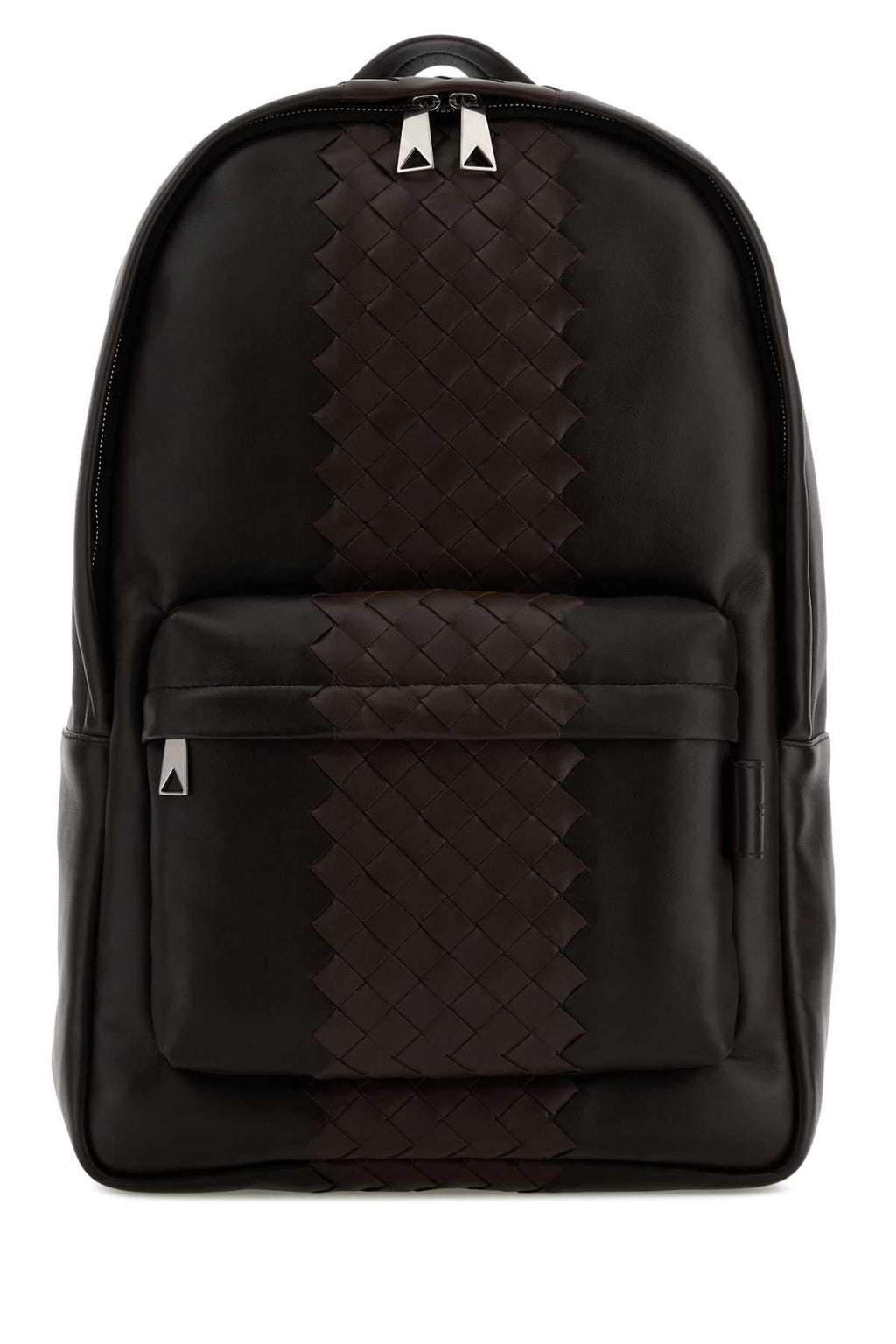 Bottega Veneta Men Dark Brown Leather Backpack