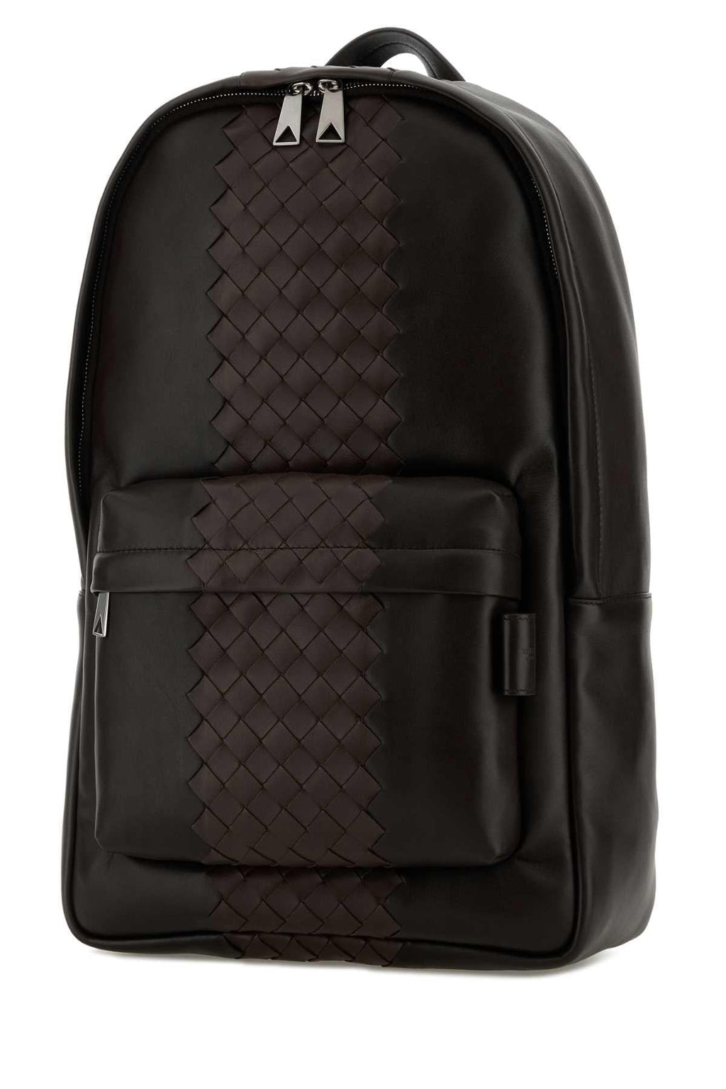 Bottega Veneta Men Dark Brown Leather Backpack