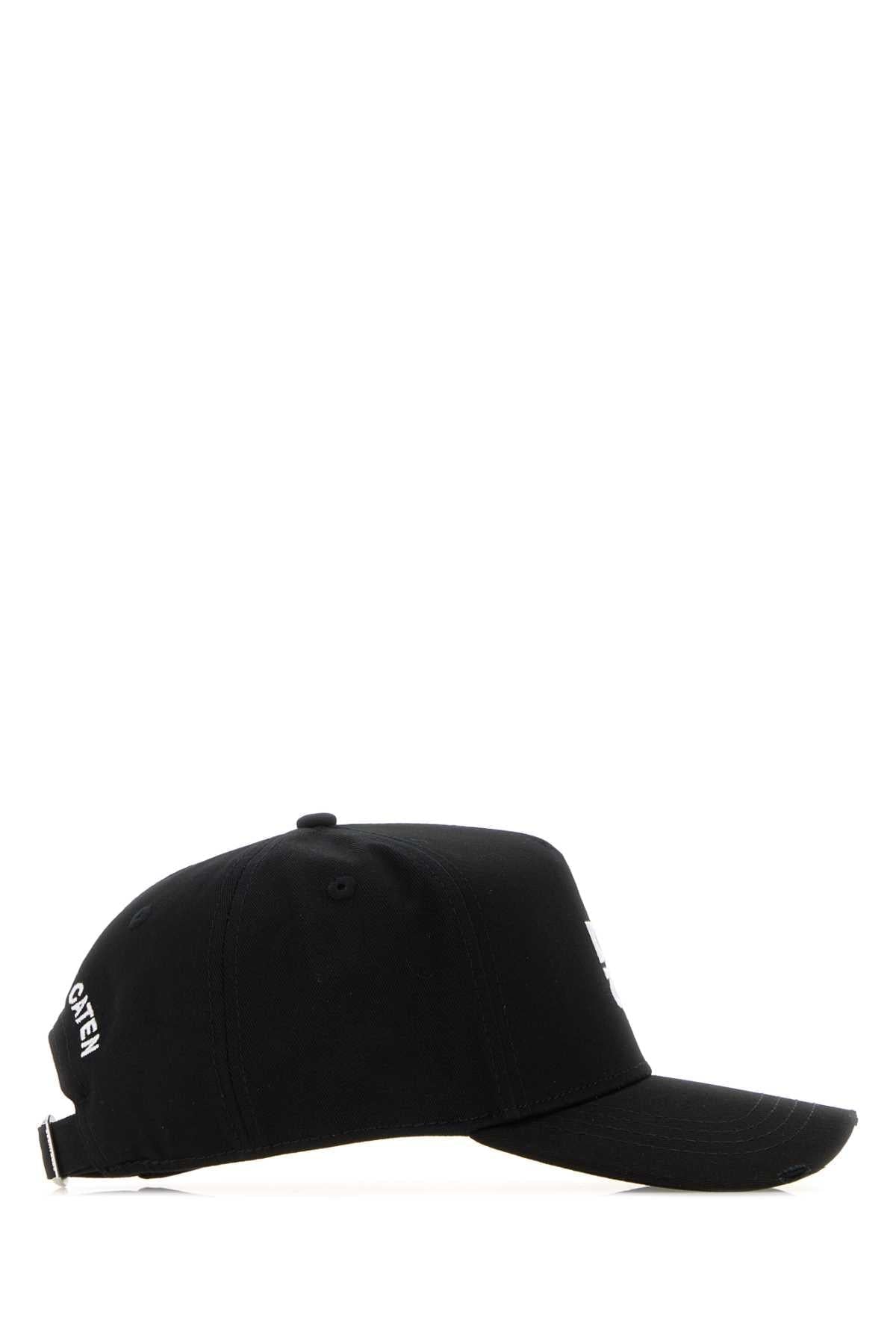 Dsquared Men Black Cotton Baseball Cap