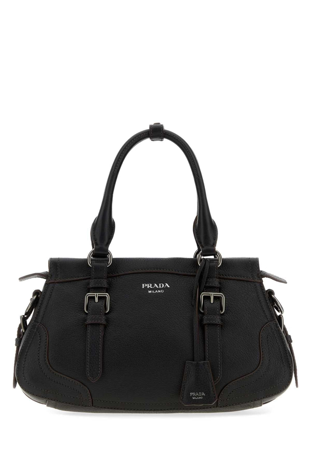 Prada Women Black Leather Large Handbag
