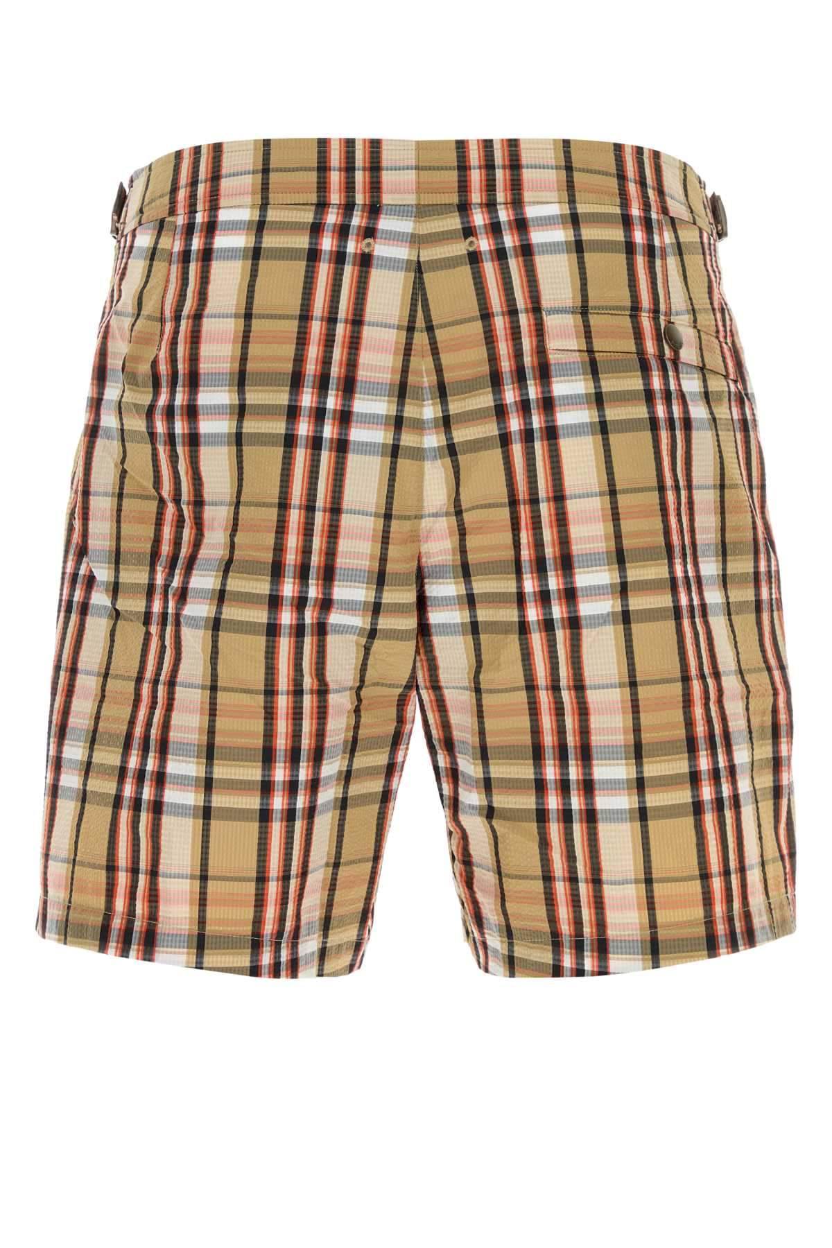 Burberry Men Printed Seersucker Swimming Shorts
