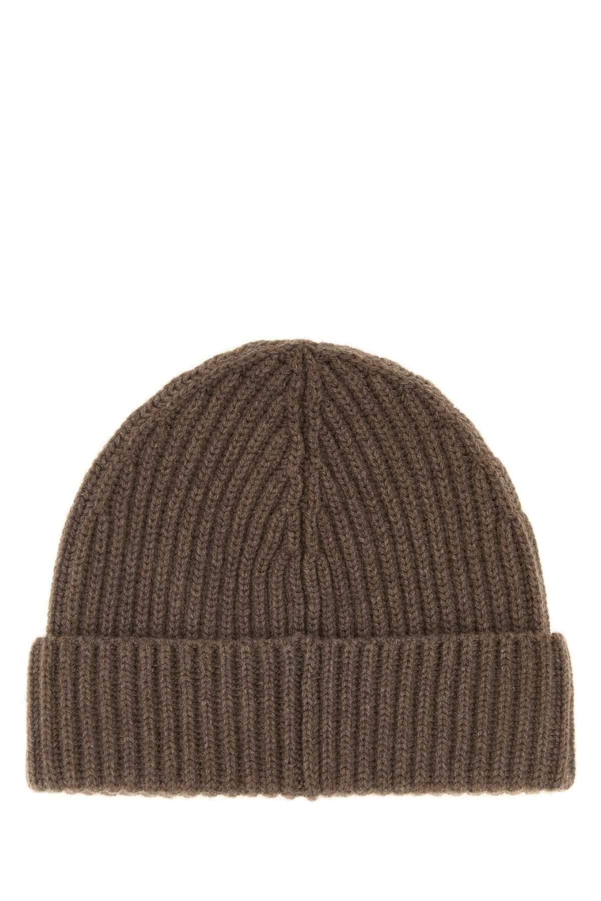Loewe Men Brown Cashmere Beanie Hat
