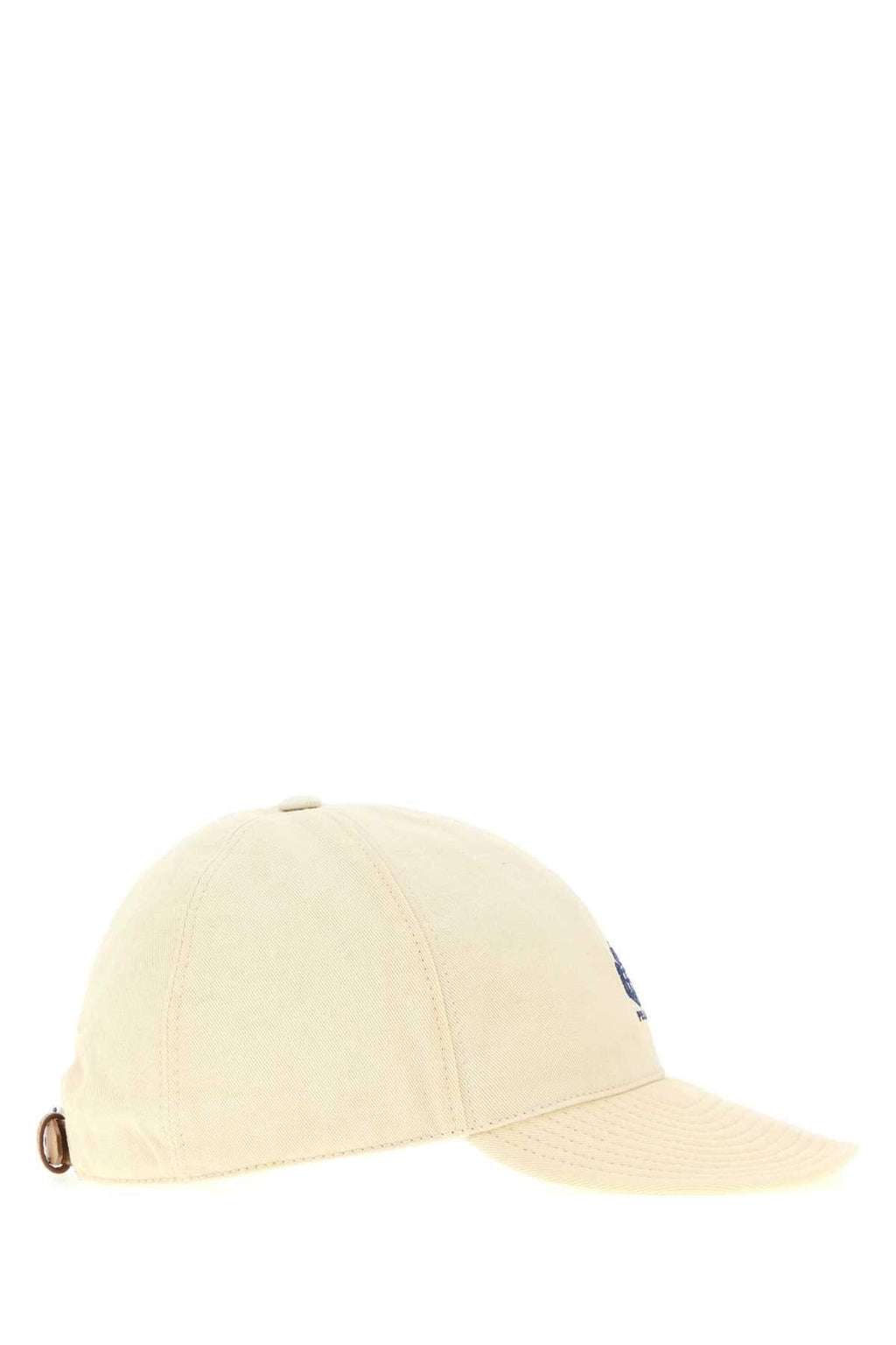 Prada Men Cream Cotton Baseball Cap