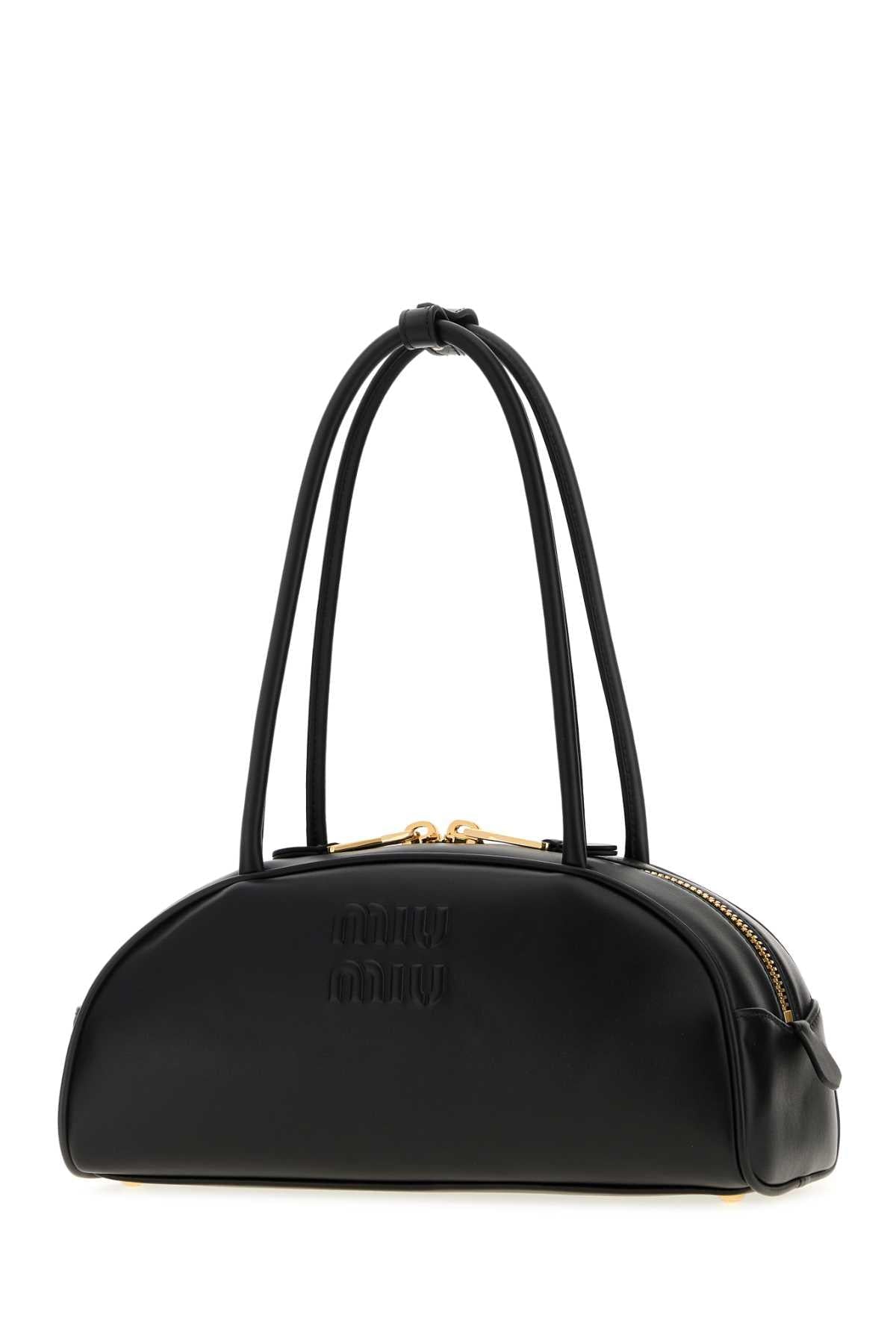 Miu Miu Women Black Leather Beau Shoulder Bag