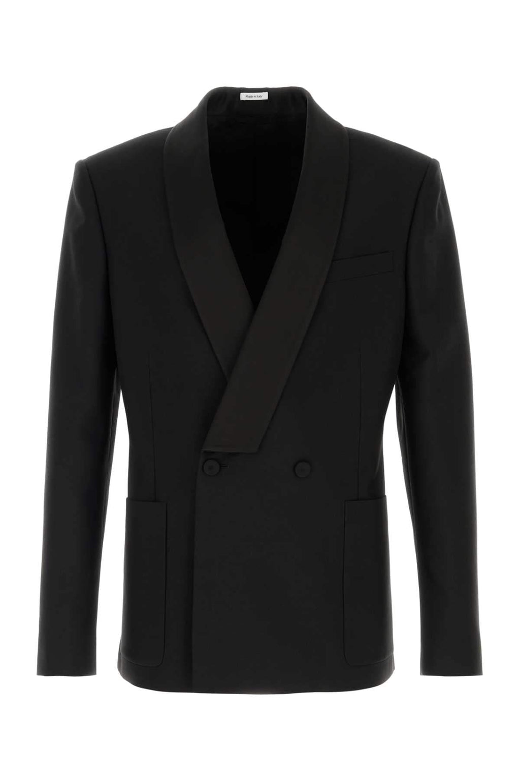 Alexander Mcqueen Men Black Wool Blend Blazer
