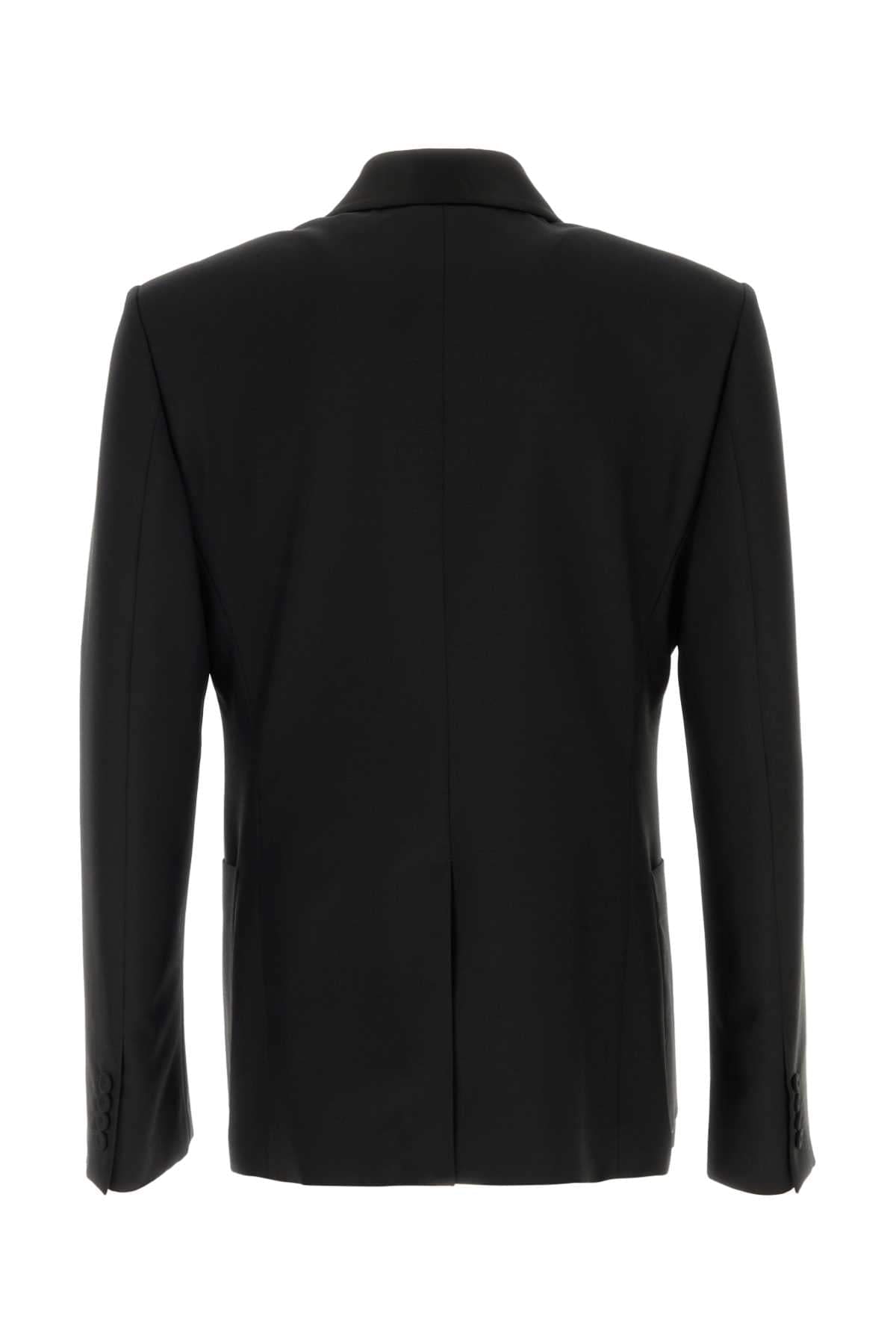 Alexander Mcqueen Men Black Wool Blend Blazer