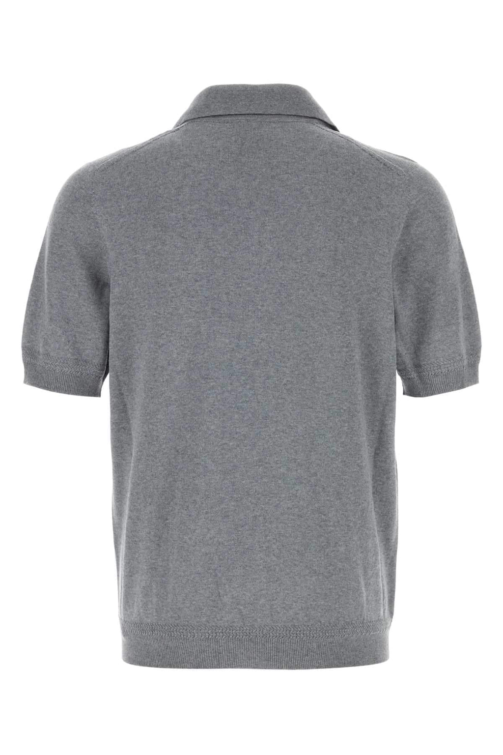 Alexander Mcqueen Men Grey Wool Polo Shirt