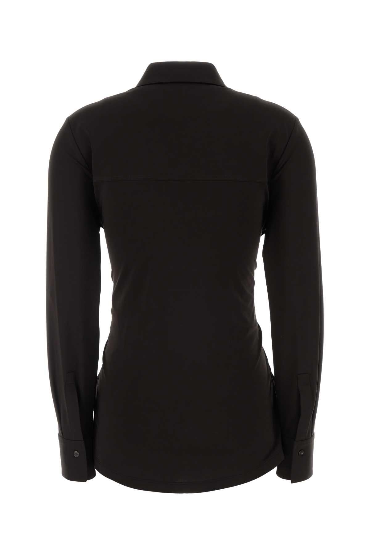 Salvatore Ferragamo Women Dark Brown Stretch Viscose Shirt