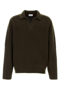 Salvatore Ferragamo Men Olive Green Wool Sweater