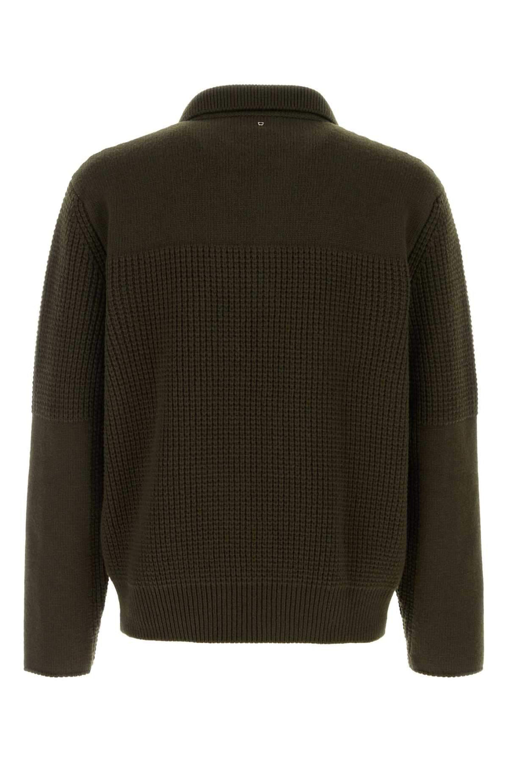 Salvatore Ferragamo Men Olive Green Wool Sweater