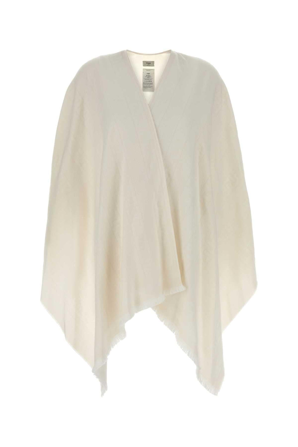 Fendi Women Ivory Wool Blend Cape