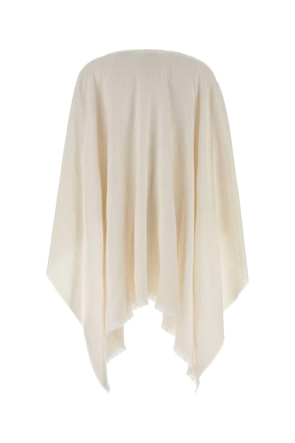 Fendi Women Ivory Wool Blend Cape