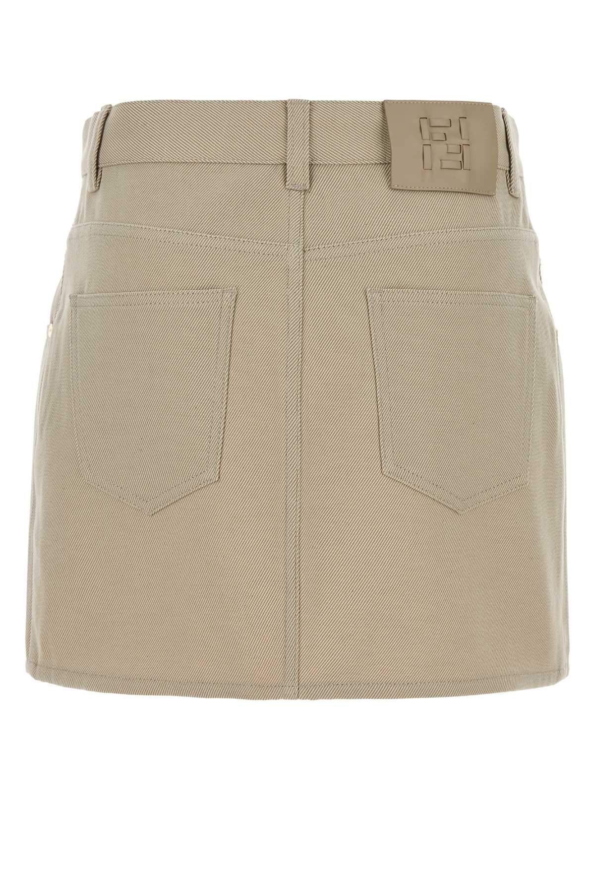 Fendi Women Beige Drill Mini Skirt