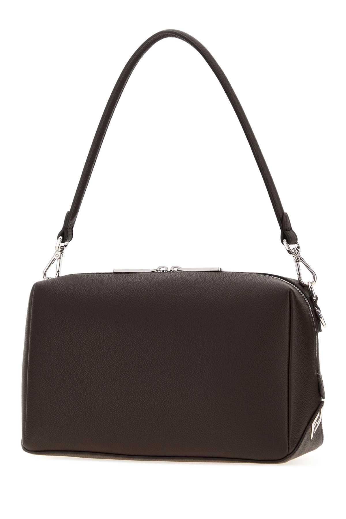 Fendi Men Dark Brown Leather Lui Medium Shoulder Bag