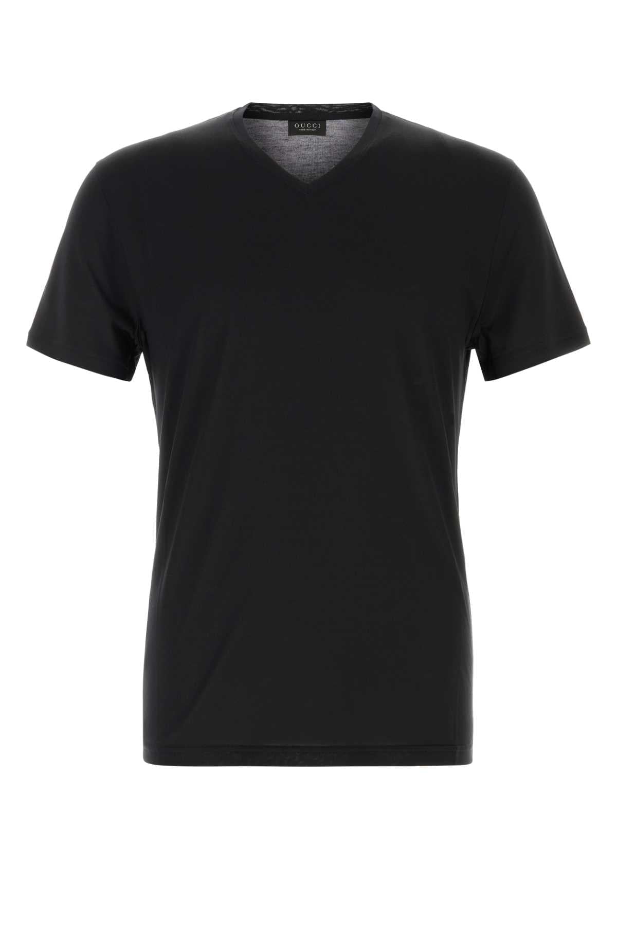 Gucci Men Black Stretch Jersey T-Shirt
