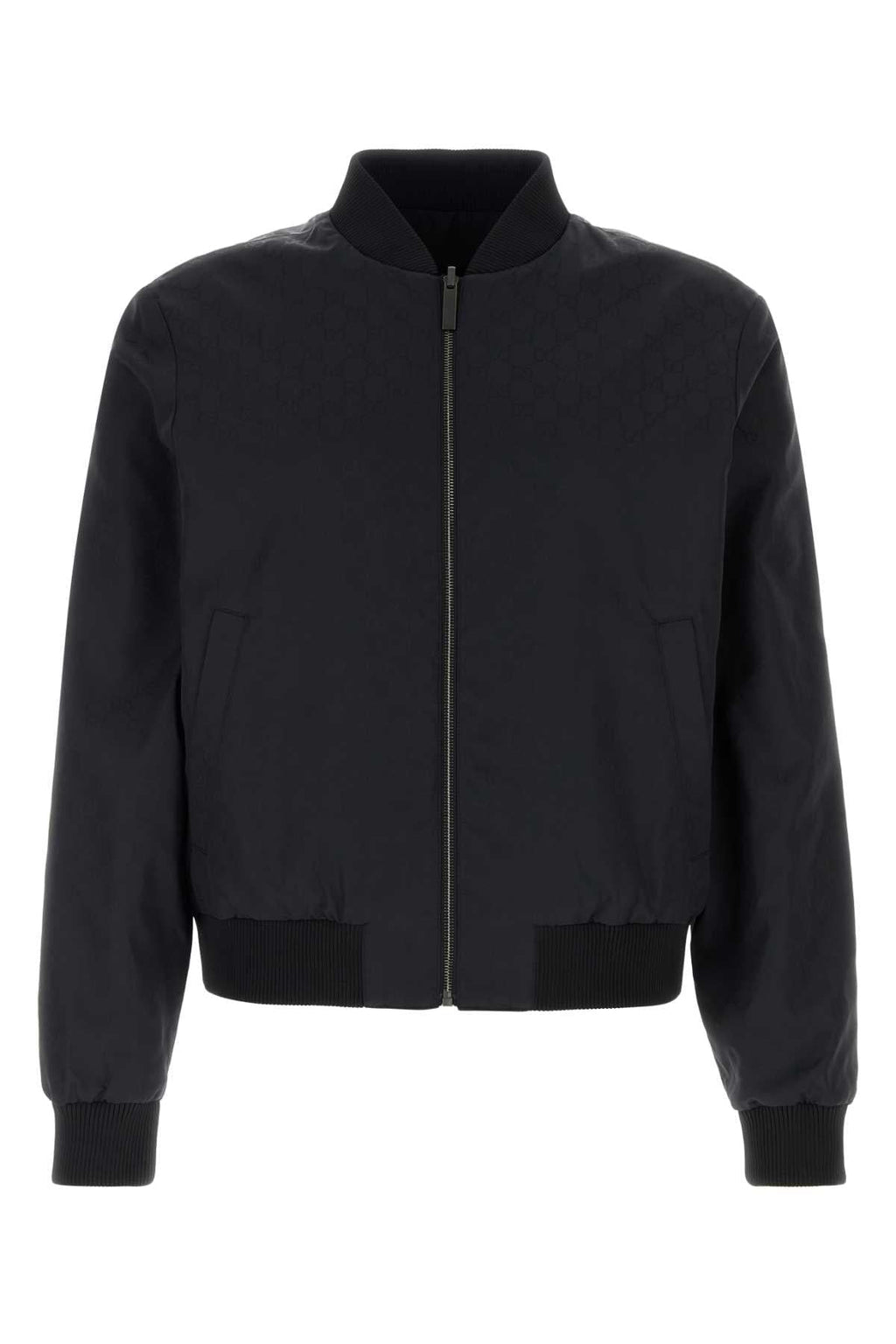 Gucci Men Black Gg Faille Reversible Jacket