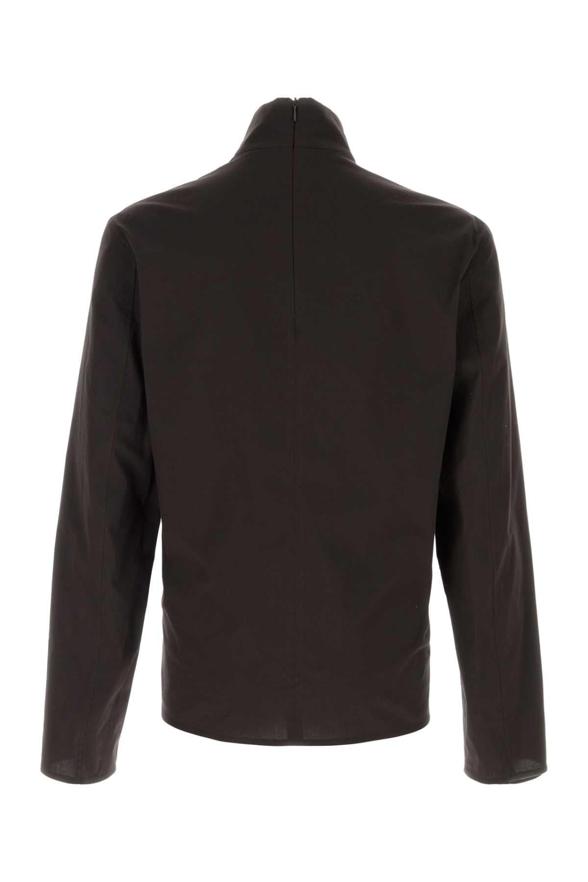 Gucci Men Dark Brown Stretch Poplin Shirt