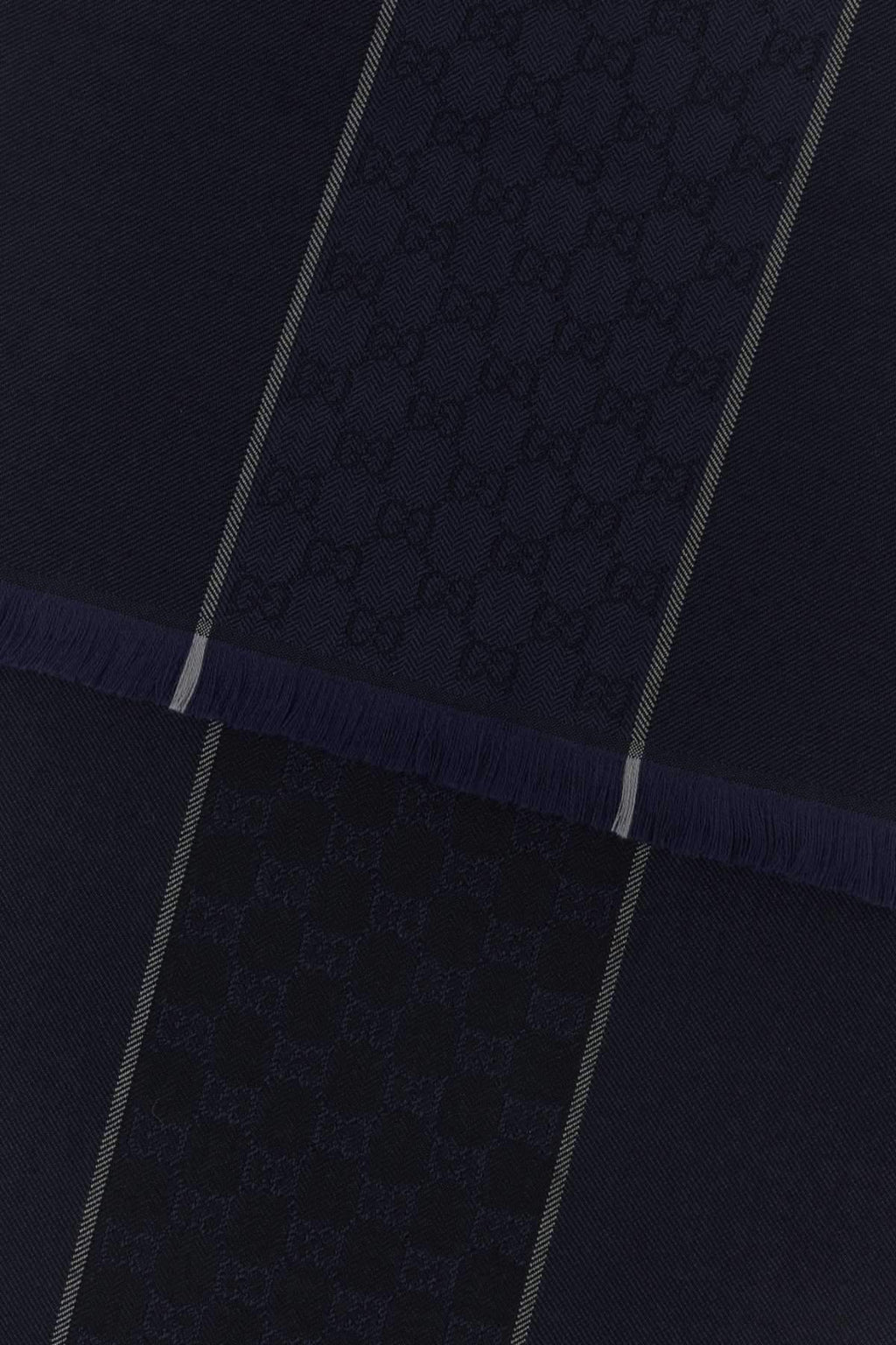 Gucci Men Midnight Blue Wool Scarf