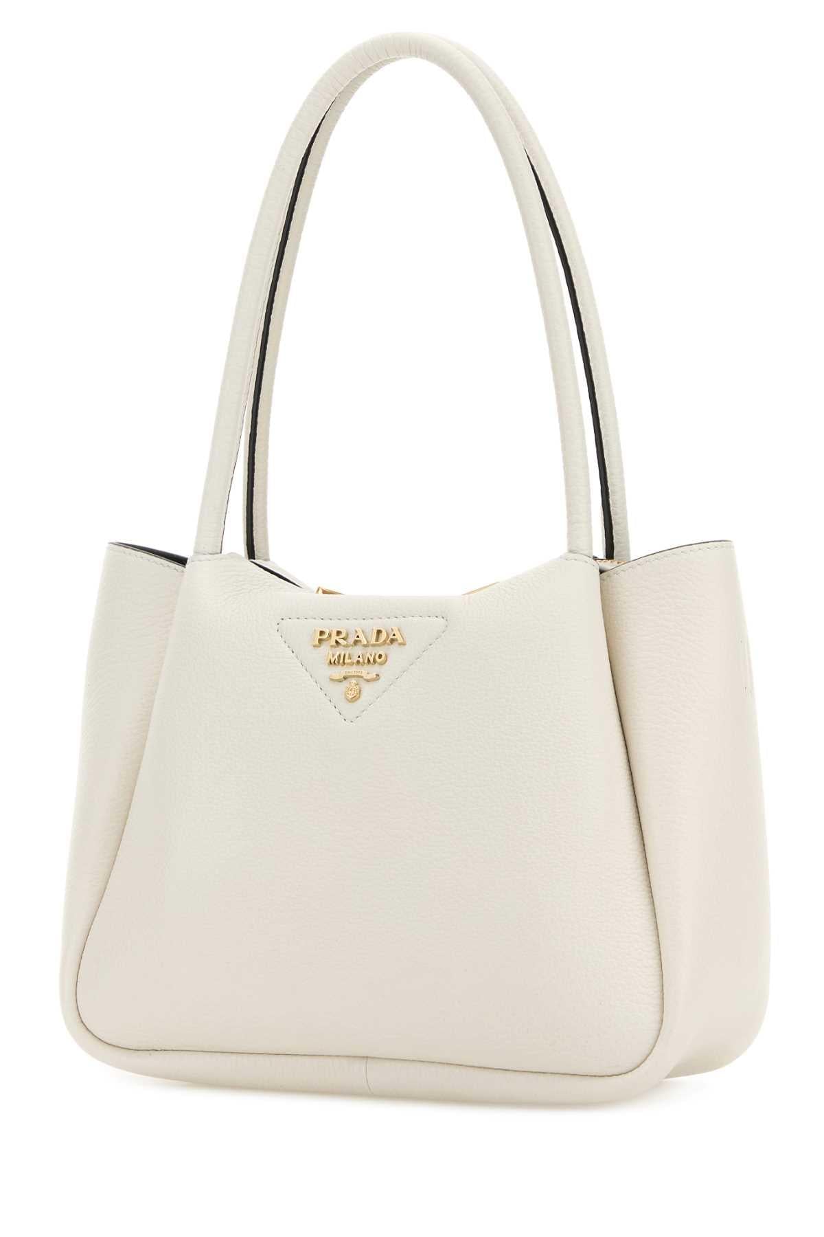 Prada Women Ivory Leather Small Handbag