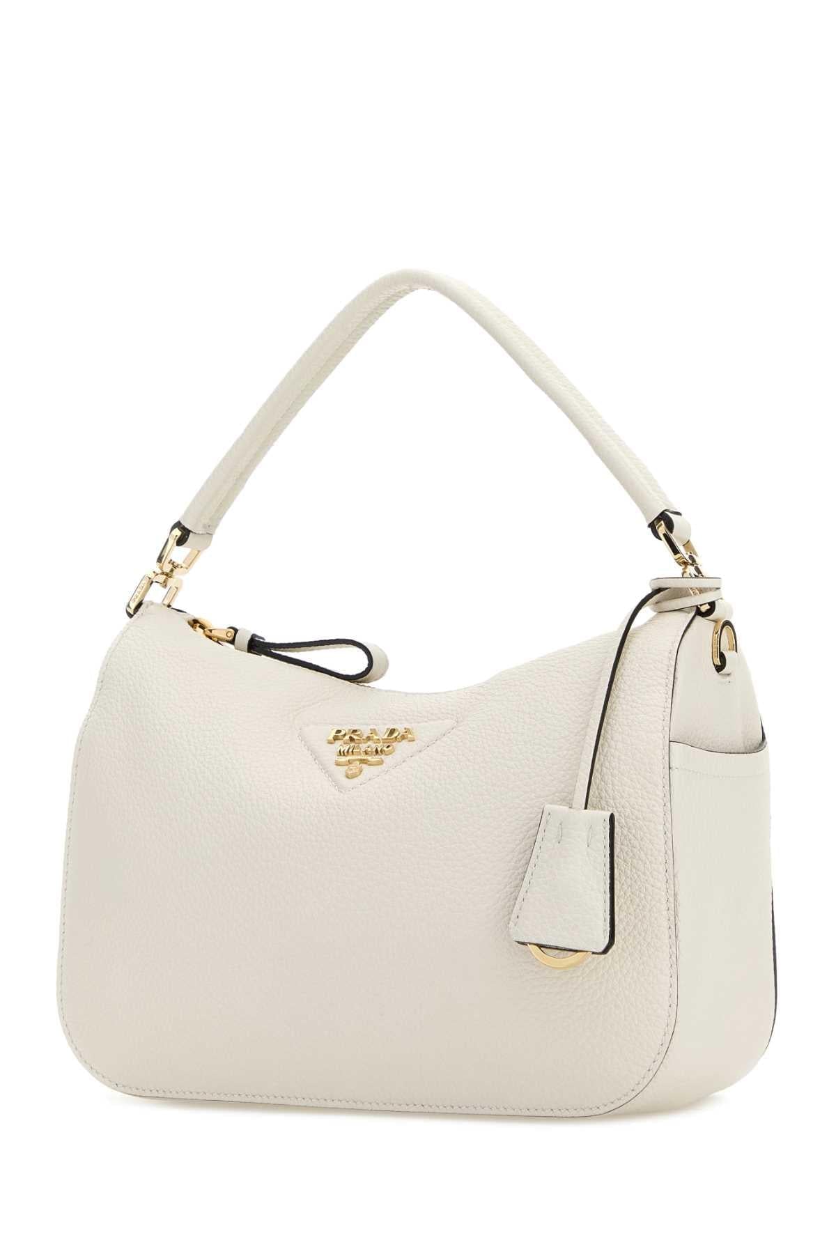 Prada Women Ivory Leather Small Handbag
