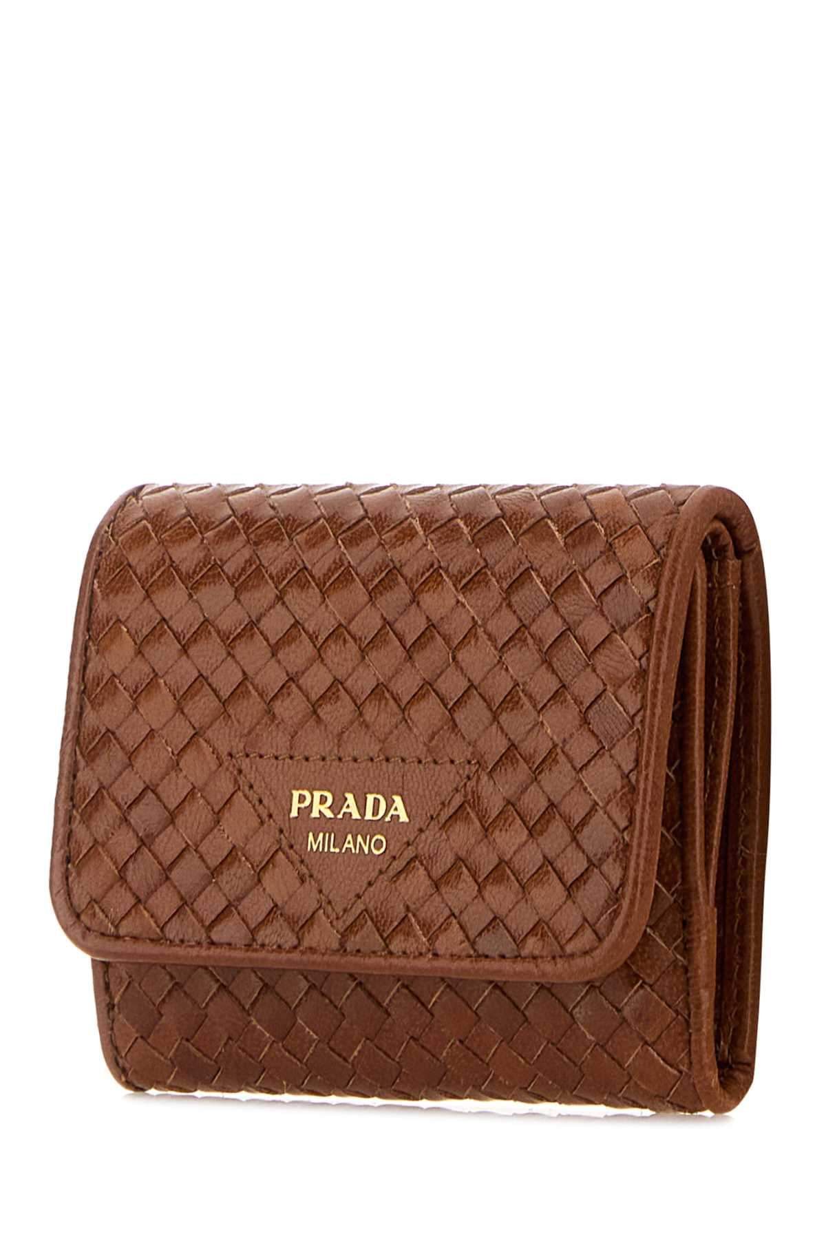 Prada Women Caramel Leather Wallet