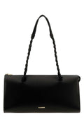 Jil Sander Women Black Leather Tangle Tent Shoulder Bag