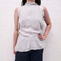 CHLOÉ GREY SILK TANK TOP WITH TIES - SIZE 38