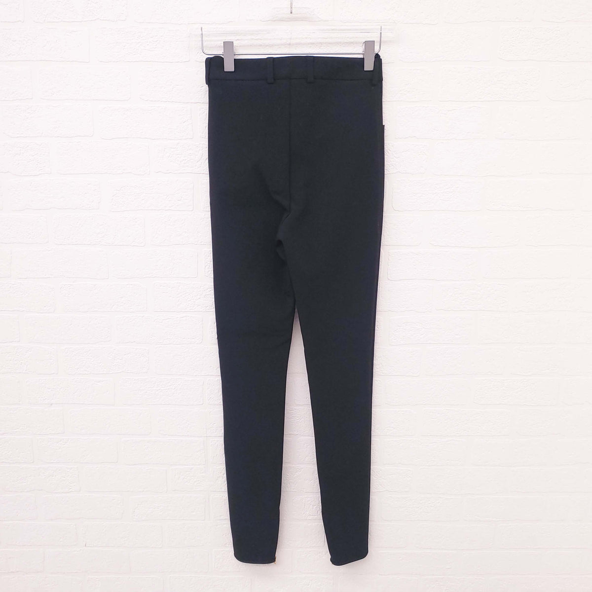 CELINE TRIOMPHE LEGGING PANT WITH GOLD LOGO AND ZIPPER DETAIL - SIZE 34